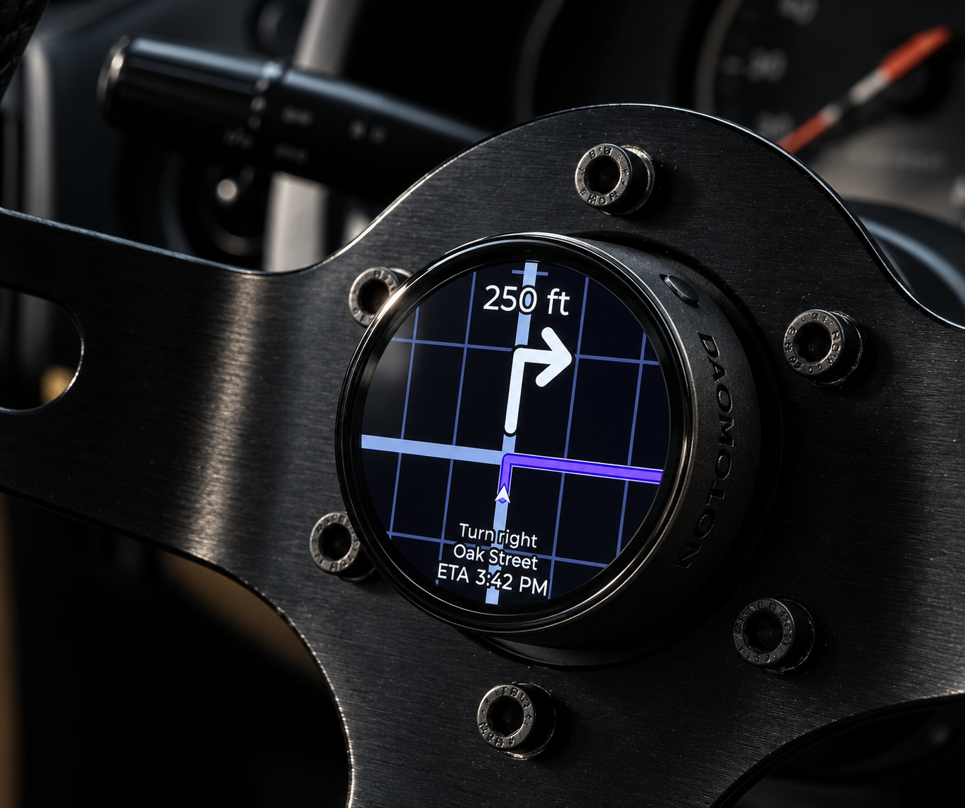 DAOmotion map navigation on the Steering Wheel Display